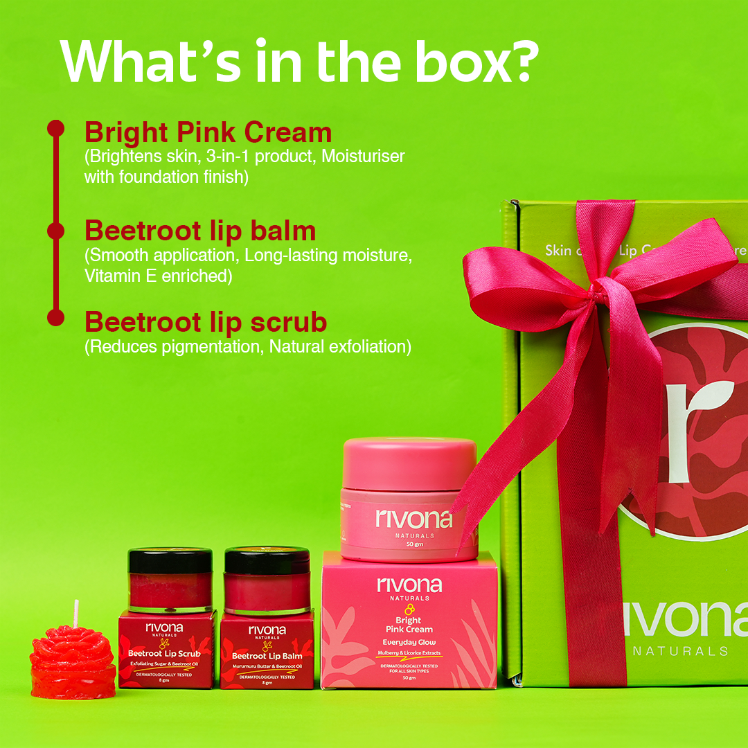 pink cream, lip balm and lip scrub