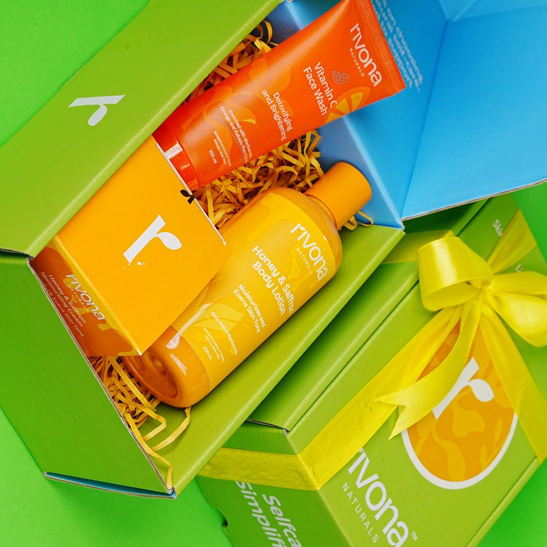 vitamin c facewash and saffron body lotion