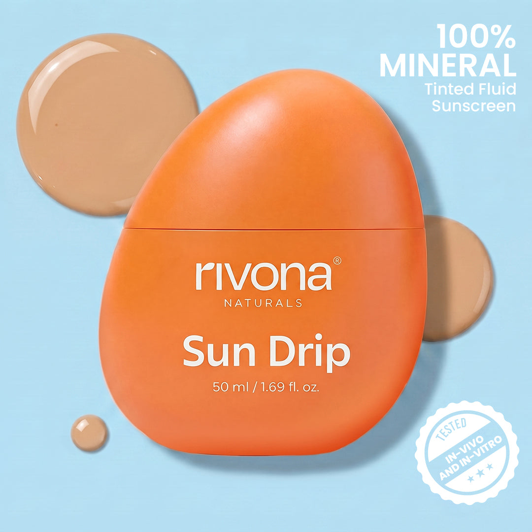 SunDrip 100% Mineral Fluid Tinted SPF Sunscreen In-Vivo tested SPF50 PA +++  - 04 Warm Medium - Tan
