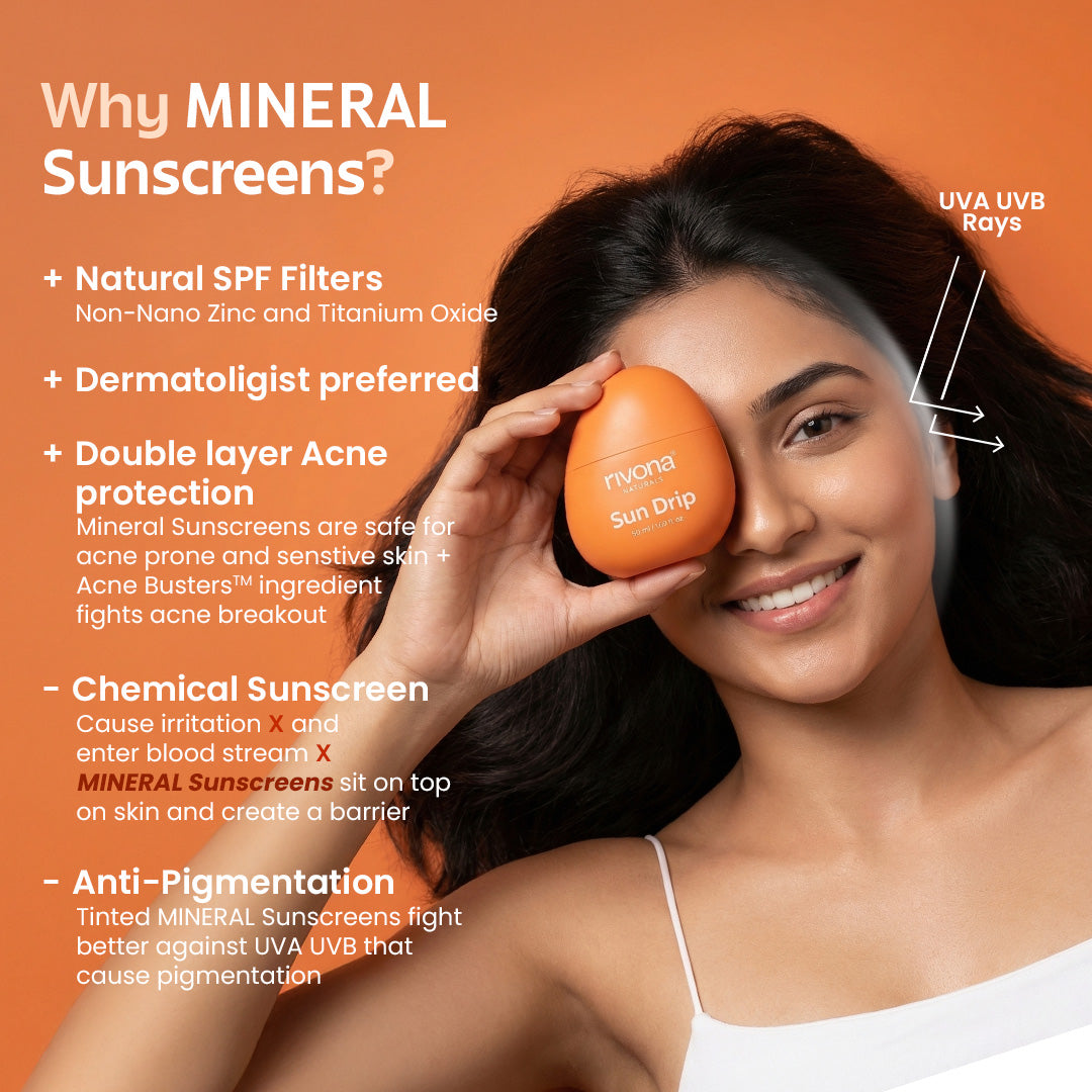 SunDrip 100% Mineral Fluid Tinted Sunscreen In-Vivo tested SPF50 PA +++  - 01  Neutral Fair