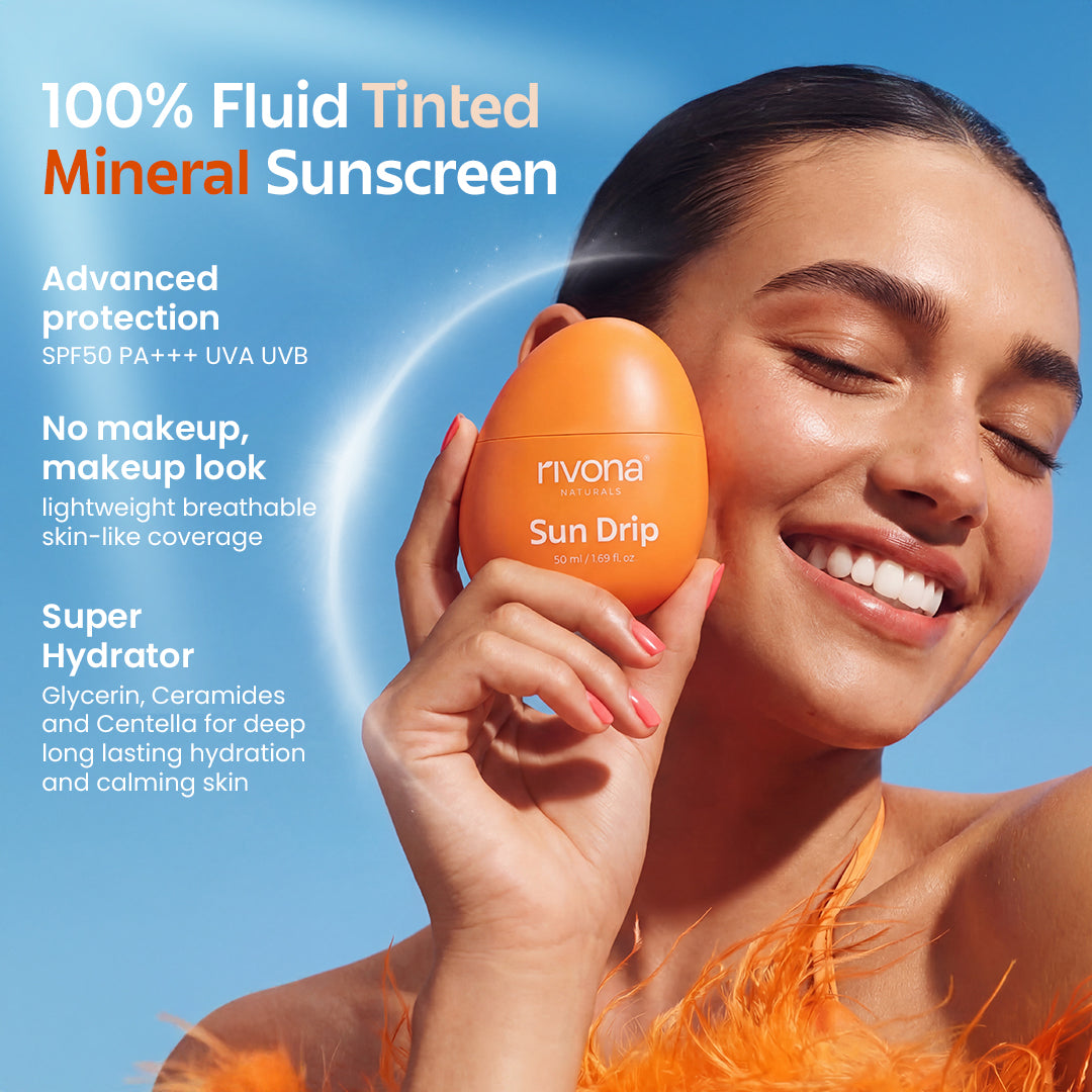 SunDrip 100% Mineral Fluid Tinted Sunscreen In-Vivo tested SPF50 PA +++  - 01  Neutral Fair