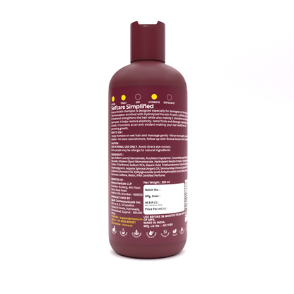 Damage Repair Keratin Shampoo with Natural Caffeine and Biotin for Smooth, Silky Hair - 250ml