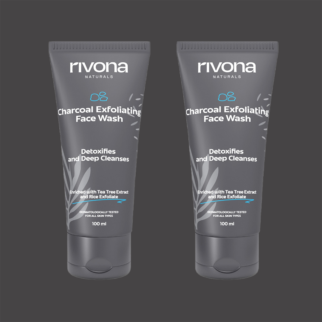 Rivona Naturals Charcoal Exfoliating Face Wash (Pack 2)