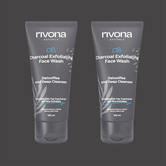 Charcoal Exfoliating Face Wash with Rice Granules and Tea tree for Deep Pore Cleansing and Daily Nourishment - 200GM