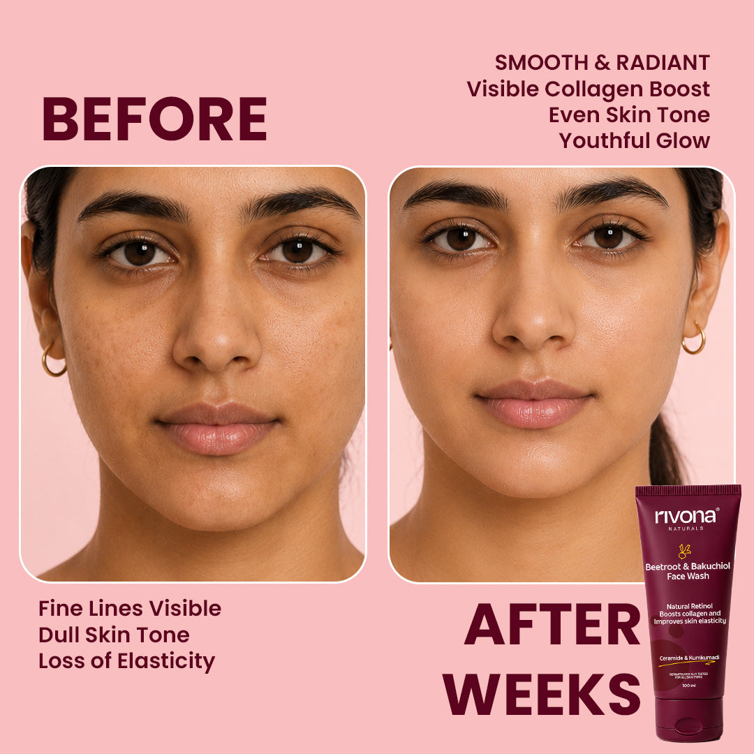 Beetroot & Bakuchiol Face Wash for Glowing & Youthful Skin | Plant-Based Retinol Cleanser | 100 ml
