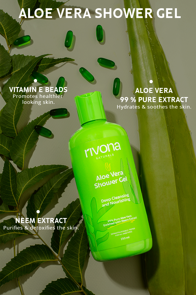 Aloe Vera Hydrating Shower Gel With Vitamin E Beads for Exfoliation and Nourishment - 250ml