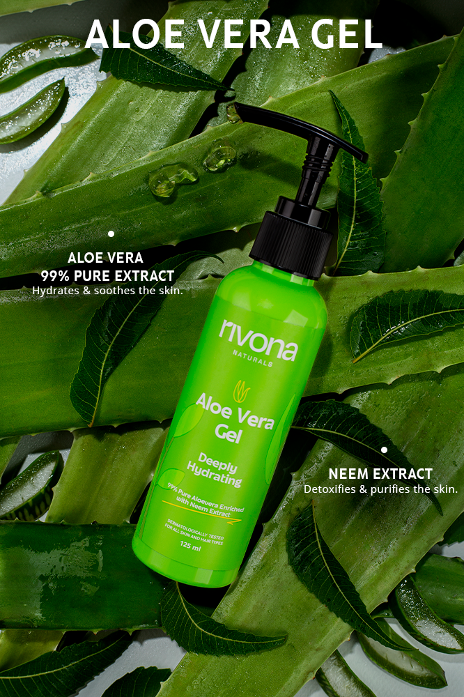 99% Pure Aloe Vera Gel With Neem For Hair, Skin and Nails - 125ml