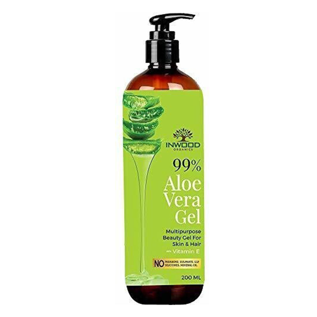 99% Inwood Pure Aloe Vera Gel With Neem For Hair, Skin and Nails -200ml