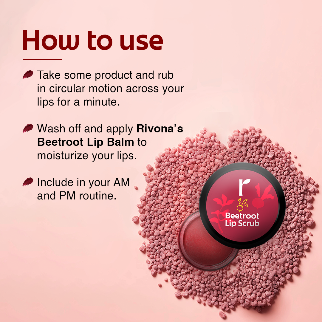 Beetroot Lip Scrub With Niacinamide l Reduces Pigmentation - 8gm