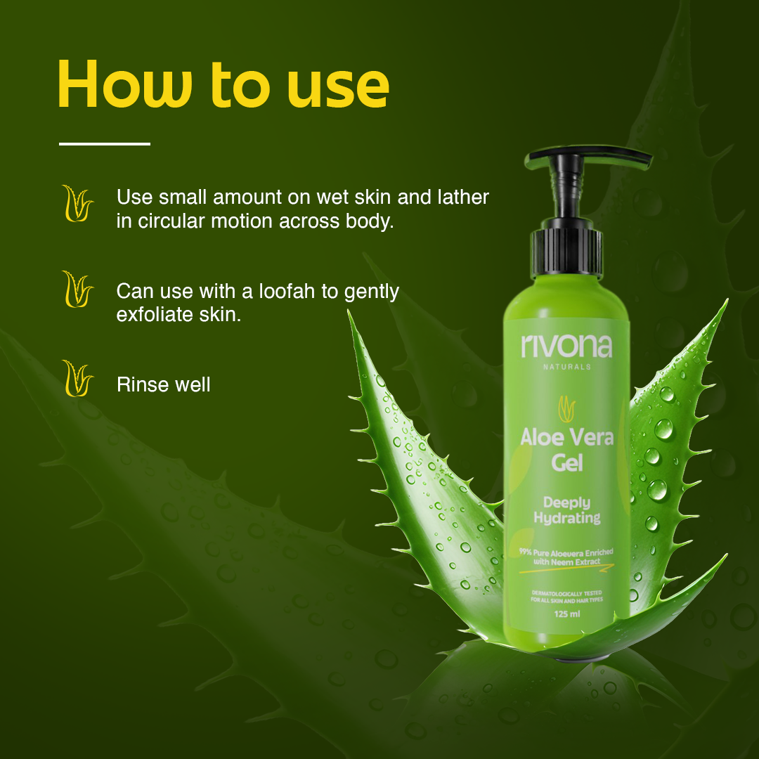 99% Pure Aloe Vera Gel With Neem For Hair, Skin and Nails -125ml