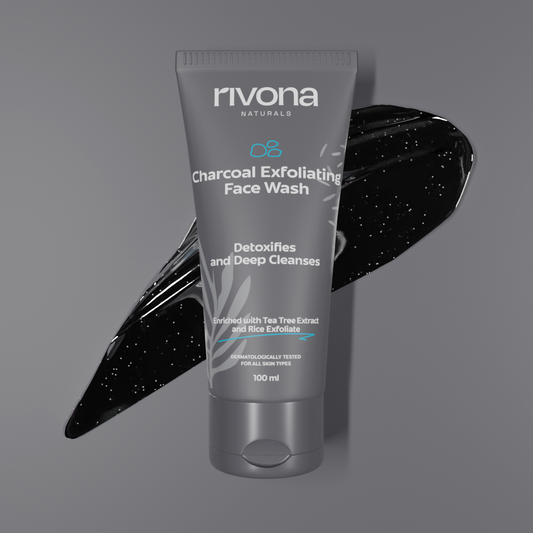 Charcoal Exfoliating Face Wash with Rice Granules and Tea tree for Deep Pore Cleansing and Daily Nourishment - 100gm