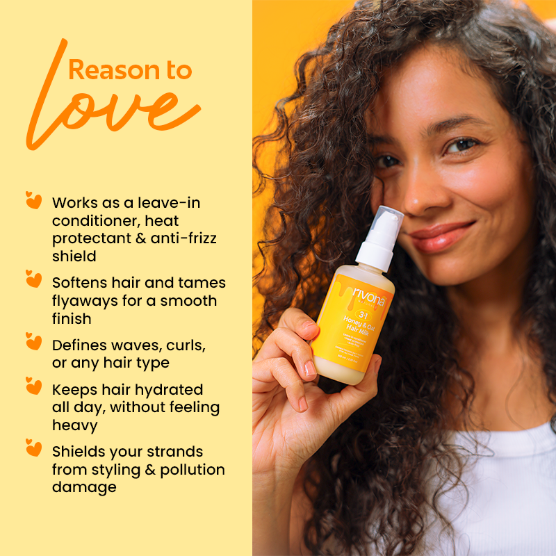 Honey & Oat 3in1 Hair Milk | Leave-in conditioner + Heat Protectant + Conditioner For Freezy Hair | Suitable for All Hair Types | 100ml