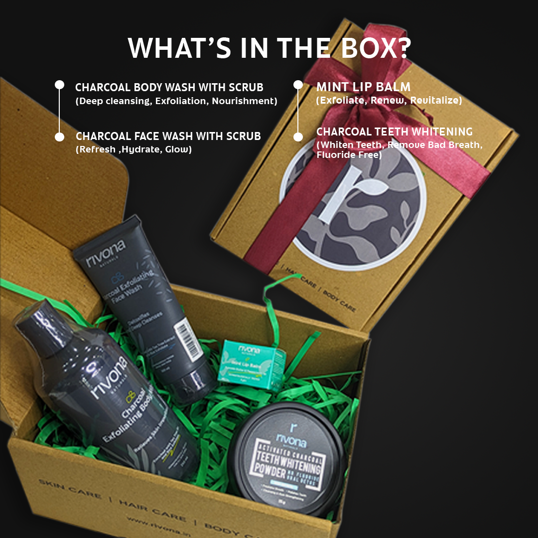 Body Detox, Glow & Protect Gift set of 4 pcs| All Skin Types | 100% Natural For Festive | Gift For Him | Gift for Birthdays