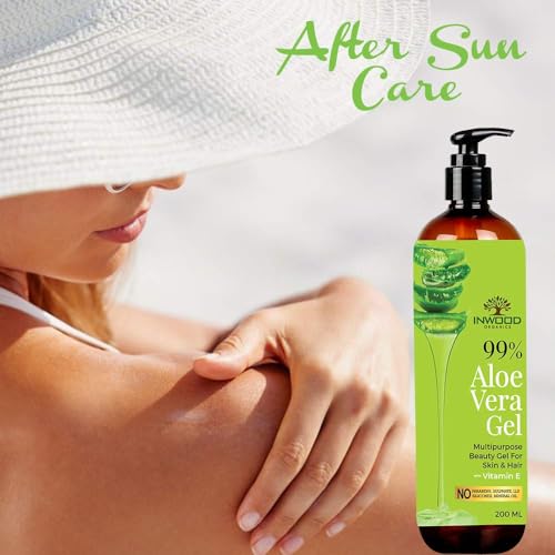 99% Inwood Pure Aloe Vera Gel With Neem For Hair, Skin and Nails -200ml