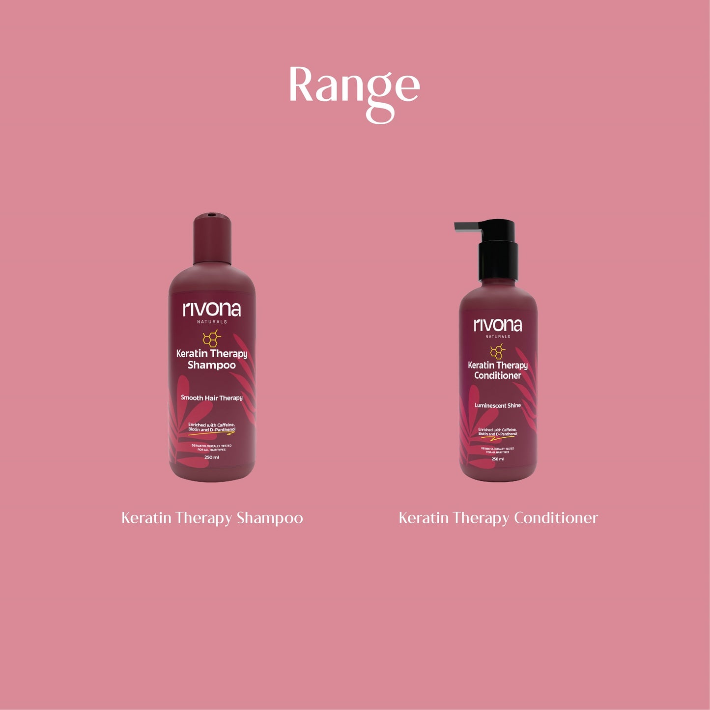 Damage Repair Keratin Shampoo with Natural Caffeine and Biotin for Smooth, Silky Hair - 250ml
