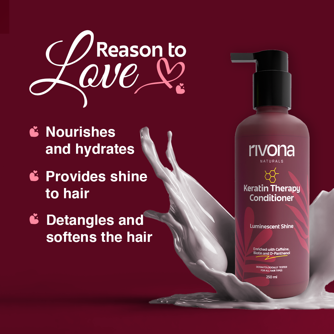 Keratin Conditioner With Caffeine and Biotin - Paraben and Sulphate Free - 250ml