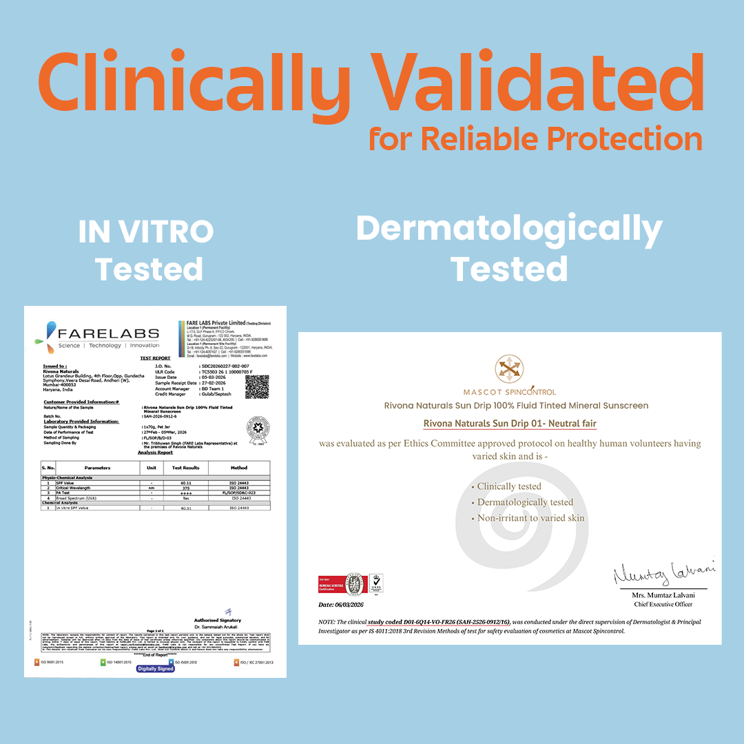 SunDrip 100% Mineral Fluid Tinted Sunscreen In-Vivo tested SPF50 PA +++  - 01  Neutral Fair