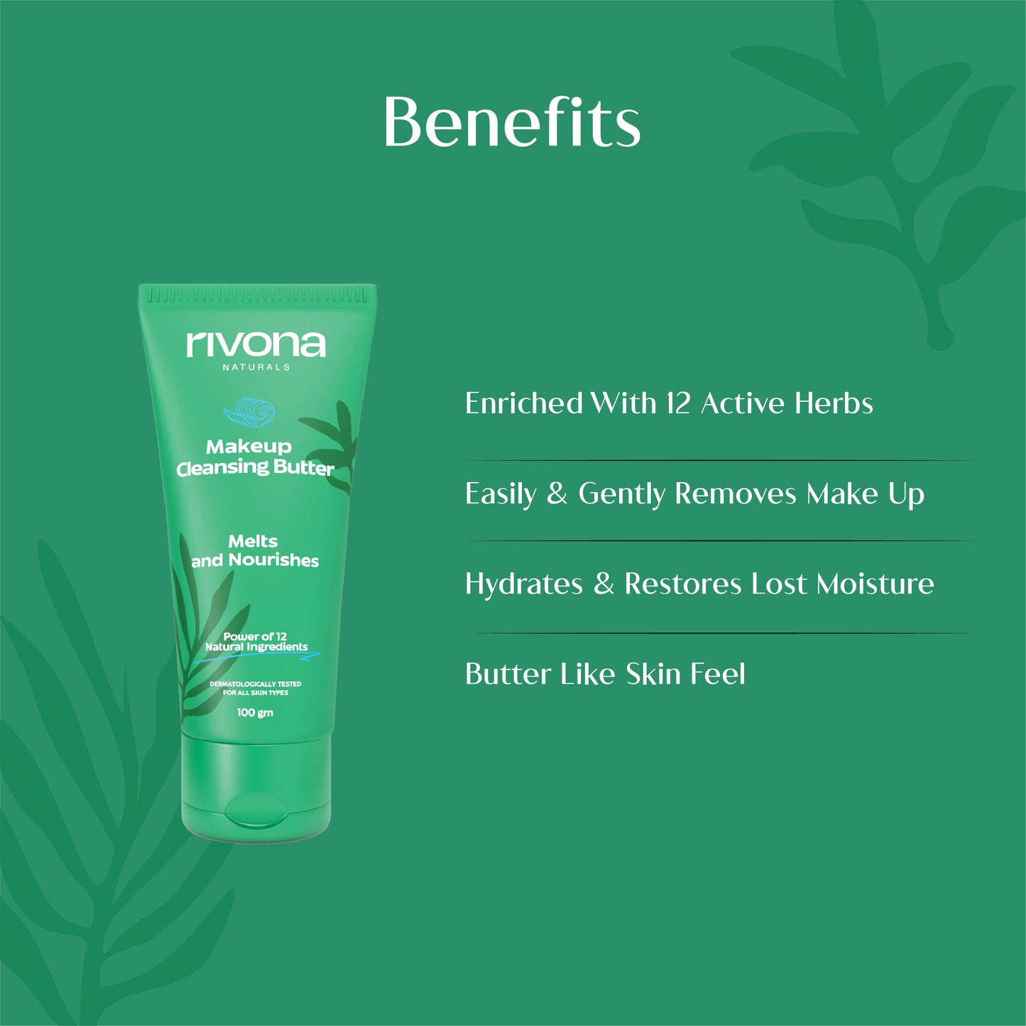 Makeup Cleansing Butter with 12 Herb Extracts l Removes Dirt, Oil and Waterproof Makeup - 100gm