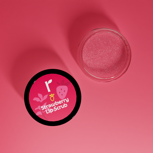 Strawberry Lip Scrub with Beeswax and Niacinamide l For Soft,Supple and Bright lips - 8gm