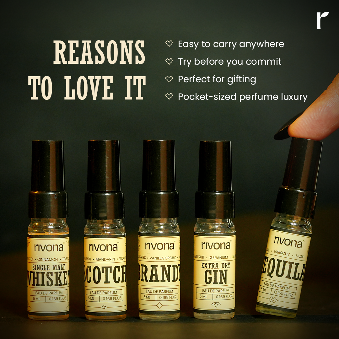 Perfume Shot Trial Pack by Rivona (Set of 5 perfumes)