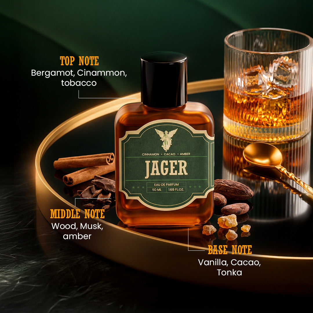Jager EDP Perfume – Sweet & Spicy Gourmand Fragrance | Night Energy in a Bottle | 50 ml