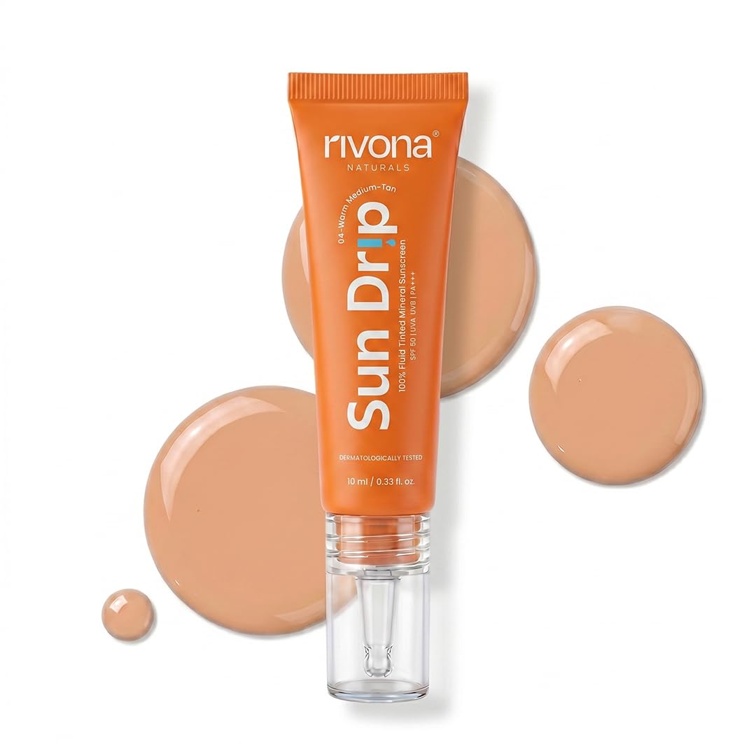 SunDrip 100% Mineral Fluid Tinted Sunscreen In-Vivo tested SPF50 PA +++  - 04 Neutral Medium 10ml